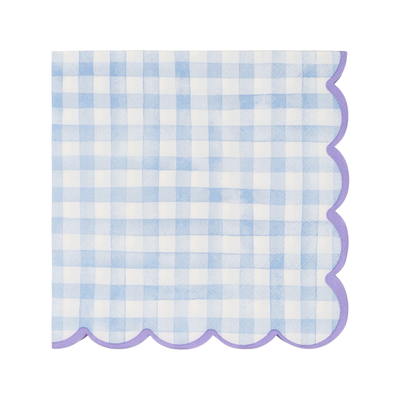 12 Packs: 20 ct. (240 total) Blue & White Gingham Scallop Lunch Napkins by Celebrate It™
